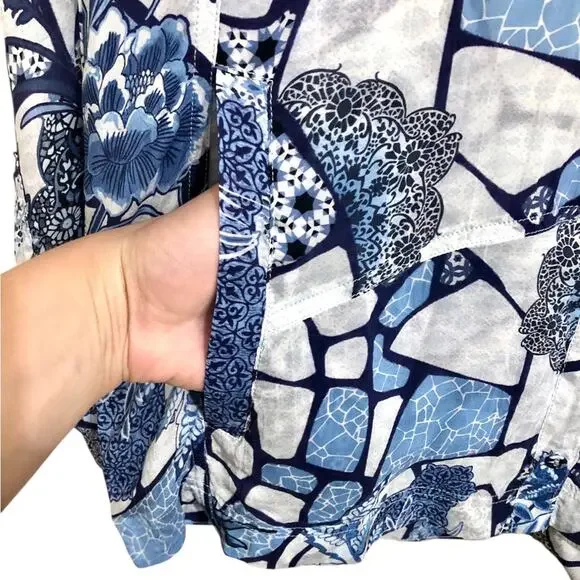 Johnny Was Moonlight Leya Button Up Cupra Multiprint Patchwork Pattern Size XS - Picture 6 of 9